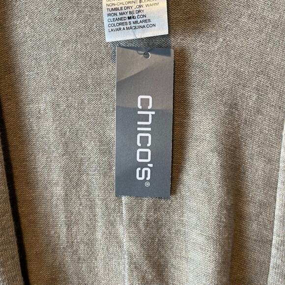 Chicos Cotton Cashmere Blend Cardigan Color Cream Tan Women’s S/M Comfort New - Picture 4 of 5